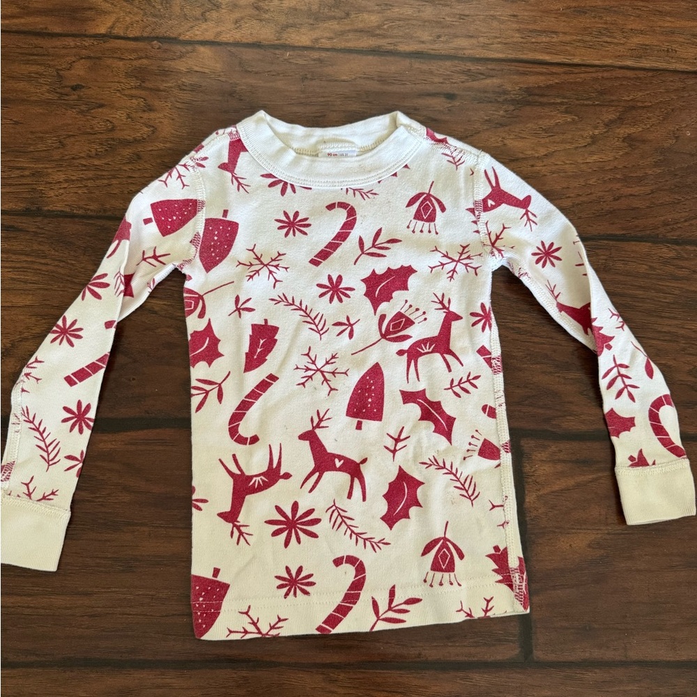 Kids Festive Red and White Long Sleeve Shirt